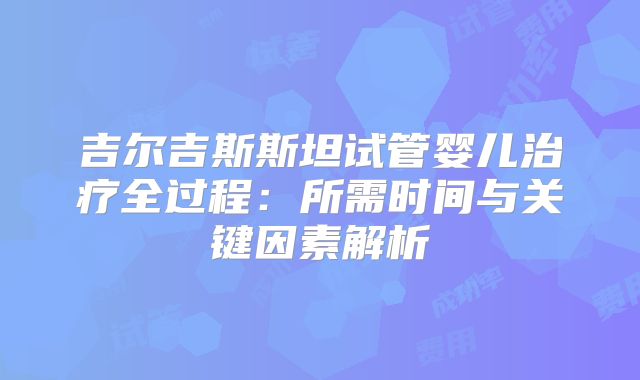 吉尔吉斯斯坦试管婴儿治疗全过程:所需时间与关键因素解析