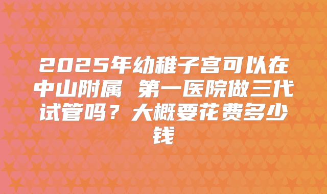 2025年幼稚子宫可以在中山附属 第一医院做三代试管吗?大概要花费多少钱