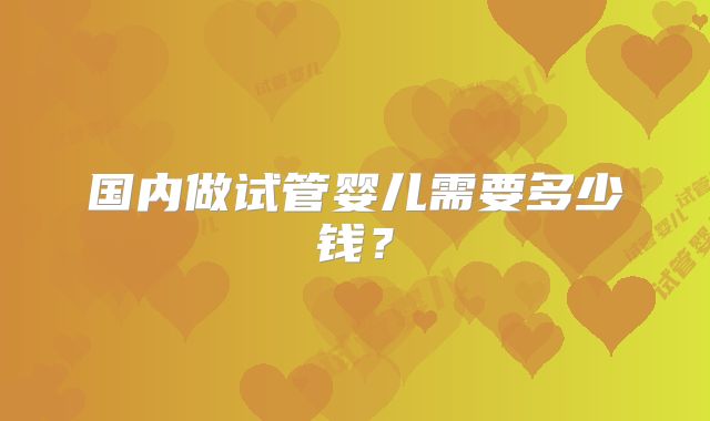 国内做试管婴儿需要多少钱？