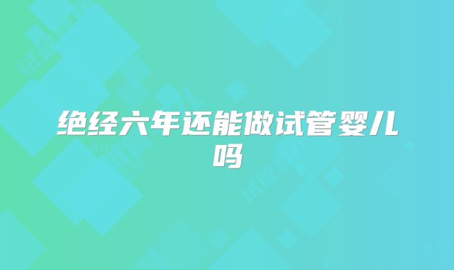 绝经六年还能做试管婴儿吗