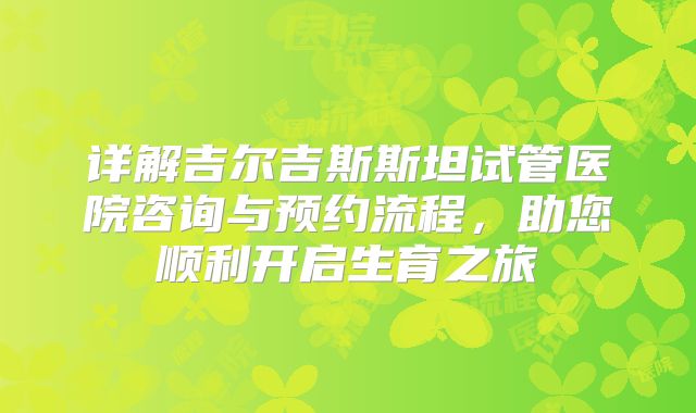 详解吉尔吉斯斯坦试管医院咨询与预约流程，助您顺利开启生育之旅