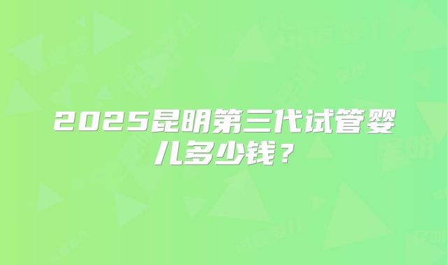 2025昆明第三代试管婴儿多少钱？