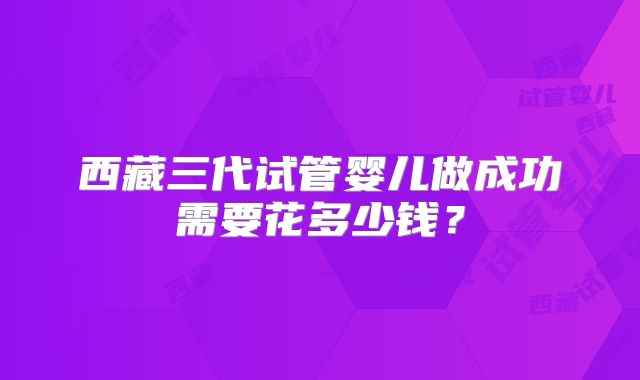 西藏三代试管婴儿做成功需要花多少钱?