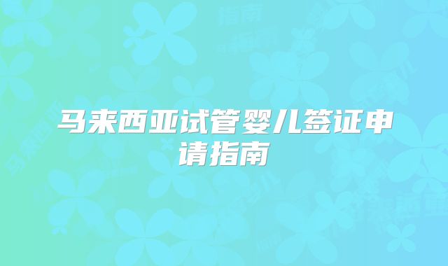 马来西亚试管婴儿签证申请指南