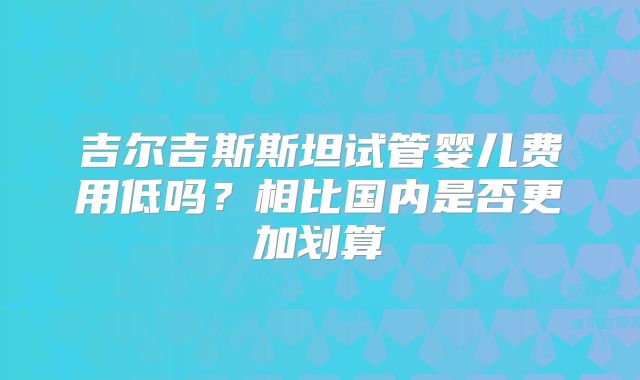 吉尔吉斯斯坦试管婴儿费用低吗？相比国内是否更加划算
