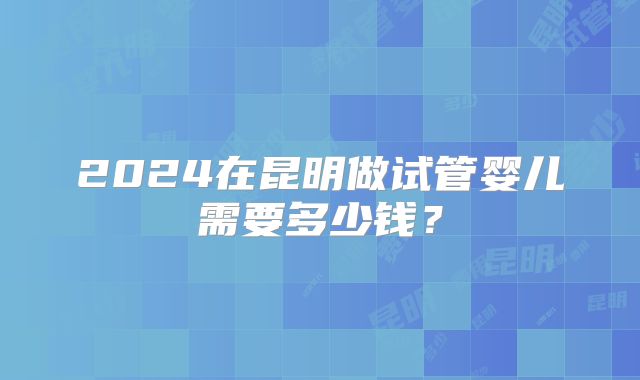 2024在昆明做试管婴儿需要多少钱？