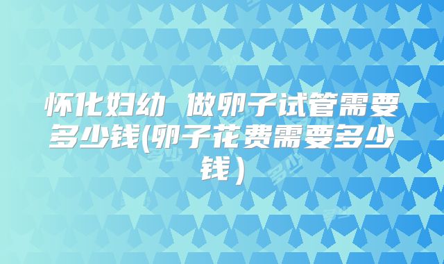 怀化妇幼 做卵子试管需要多少钱(卵子花费需要多少钱）