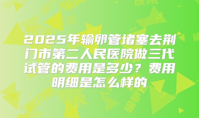 2025年输卵管堵塞去荆门市第二人民医院做三代试管的费用是多少?费用明细是怎么样的