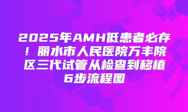 2025年AMH低患者必存！丽水市人民医院万丰院区三代试管从检查到移植6步流程图