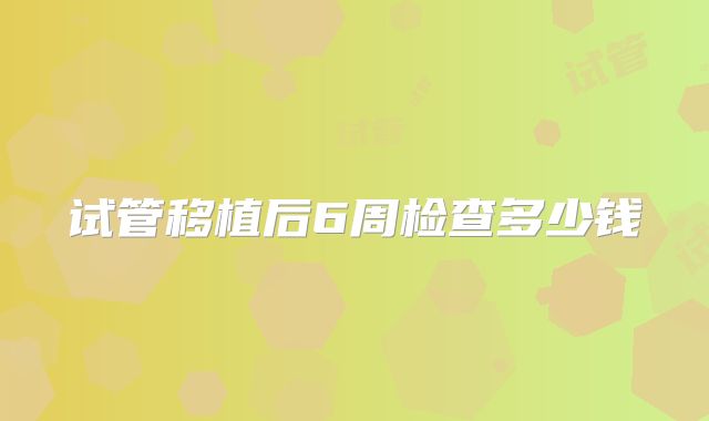 试管移植后6周检查多少钱