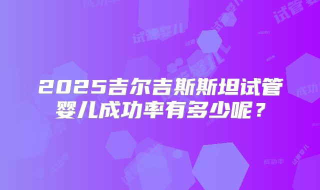 2025吉尔吉斯斯坦试管婴儿成功率有多少呢？