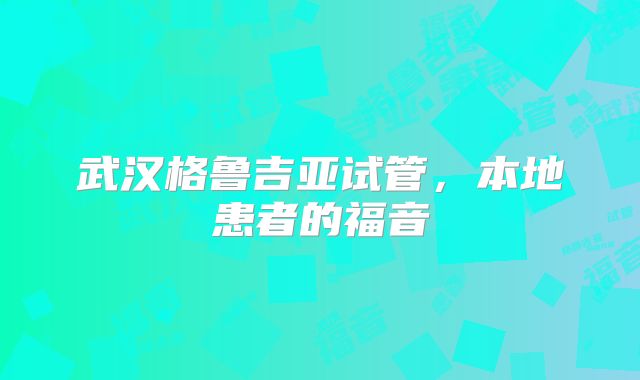 武汉格鲁吉亚试管，本地患者的福音