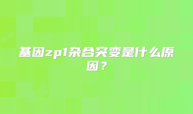 基因zp1杂合突变是什么原因？