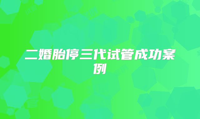 二婚胎停三代试管成功案例