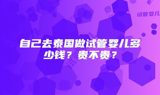 自己去泰国做试管婴儿多少钱？贵不贵？