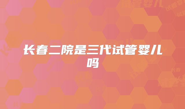 长春二院是三代试管婴儿吗