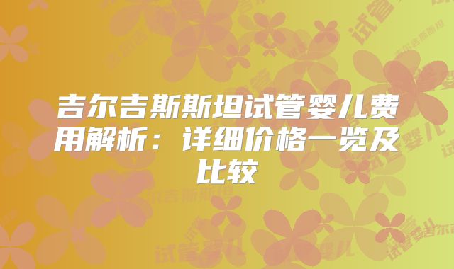 吉尔吉斯斯坦试管婴儿费用解析：详细价格一览及比较