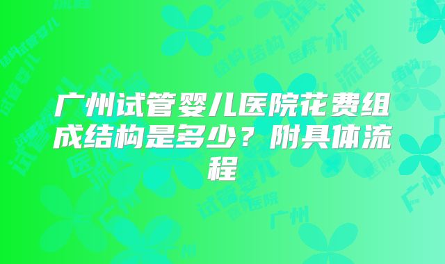 广州试管婴儿医院花费组成结构是多少？附具体流程
