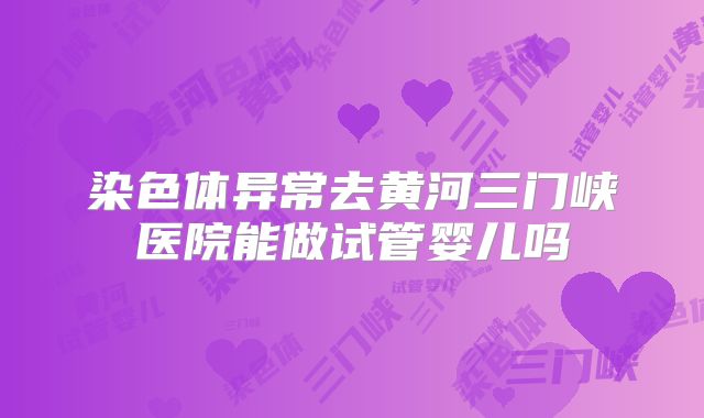 染色体异常去黄河三门峡医院能做试管婴儿吗