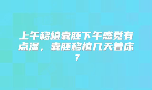 上午移植囊胚下午感觉有点湿，囊胚移植几天着床？