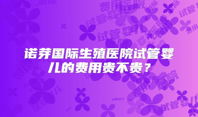 诺芽国际生殖医院试管婴儿的费用贵不贵？