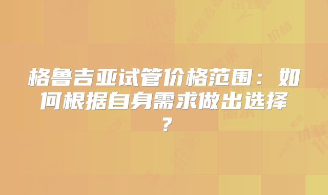 格鲁吉亚试管价格范围：如何根据自身需求做出选择？