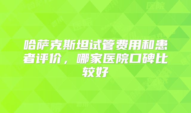 哈萨克斯坦试管费用和患者评价，哪家医院口碑比较好