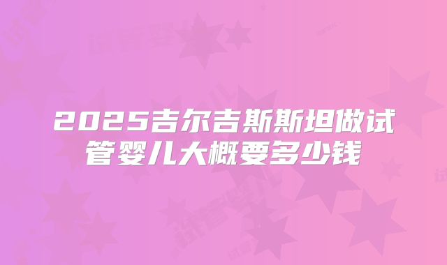 2025吉尔吉斯斯坦做试管婴儿大概要多少钱