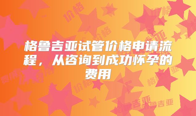 格鲁吉亚试管价格申请流程，从咨询到成功怀孕的费用