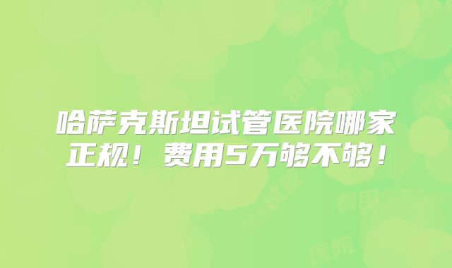 哈萨克斯坦试管医院哪家正规!费用5万够不够!