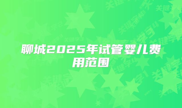 聊城2025年试管婴儿费用范围