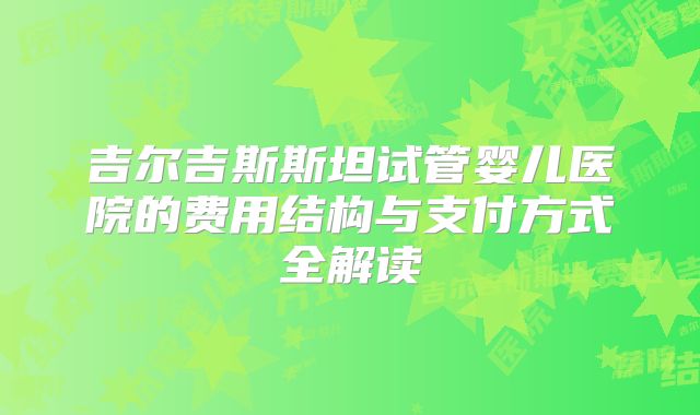 吉尔吉斯斯坦试管婴儿医院的费用结构与支付方式全解读