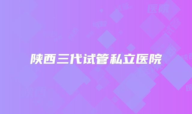 陕西三代试管私立医院