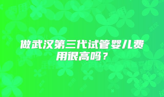 做武汉第三代试管婴儿费用很高吗？