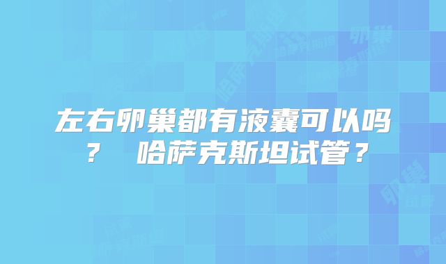左右卵巢都有液囊可以吗？ 哈萨克斯坦试管？