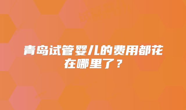 青岛试管婴儿的费用都花在哪里了？