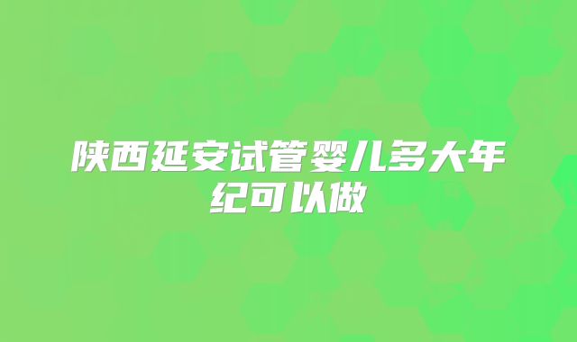 陕西延安试管婴儿多大年纪可以做