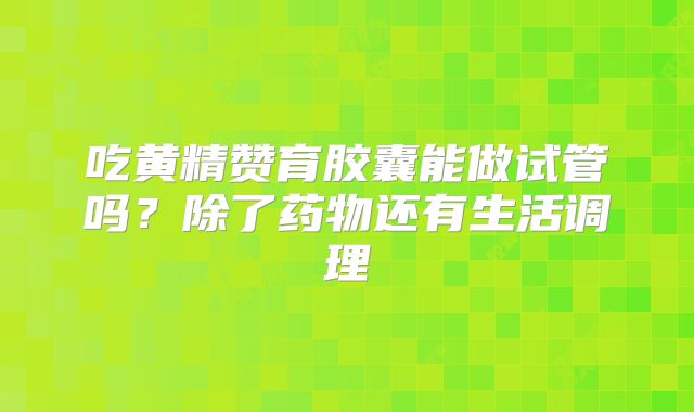 吃黄精赞育胶囊能做试管吗?除了药物还有生活调理