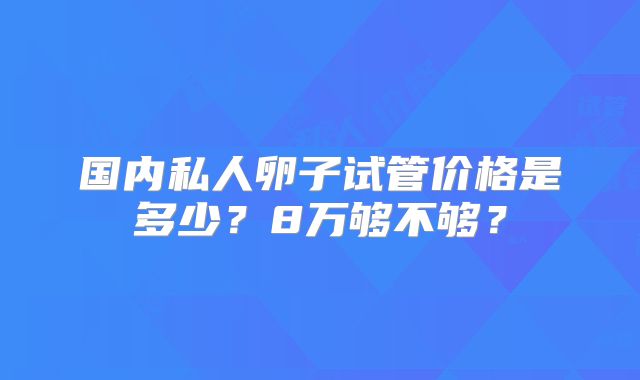 国内私人卵子试管价格是多少？8万够不够？