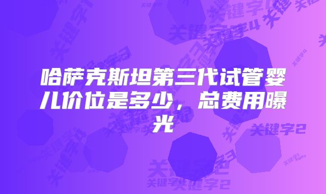 哈萨克斯坦第三代试管婴儿价位是多少,总费用曝光