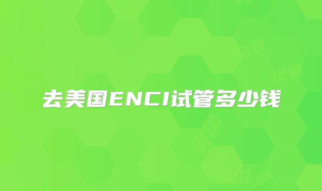 去美国ENCI试管多少钱