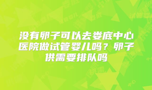 没有卵子可以去娄底中心医院做试管婴儿吗?卵子供需要排队吗
