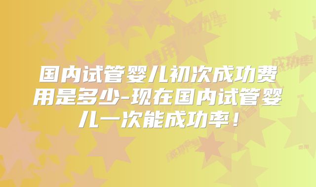 国内试管婴儿初次成功费用是多少-现在国内试管婴儿一次能成功率！