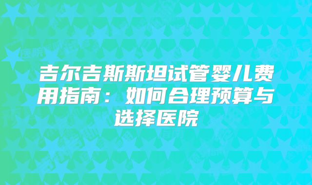 吉尔吉斯斯坦试管婴儿费用指南：如何合理预算与选择医院