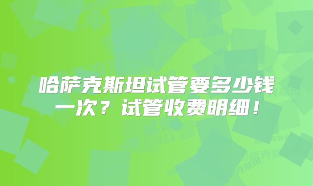 哈萨克斯坦试管要多少钱一次？试管收费明细！