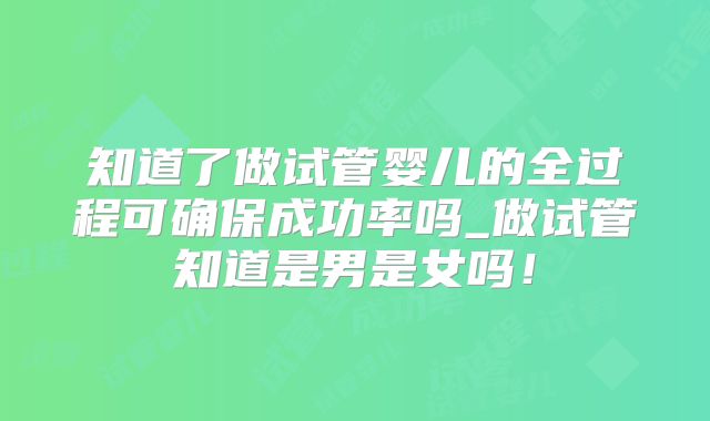 知道了做试管婴儿的全过程可确保成功率吗_做试管知道是男是女吗！