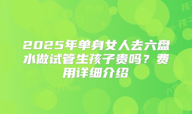 2025年单身女人去六盘水做试管生孩子贵吗?费用详细介绍