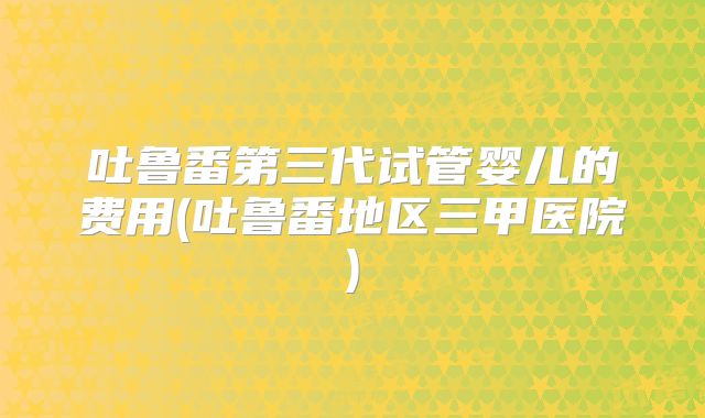 吐鲁番第三代试管婴儿的费用(吐鲁番地区三甲医院)