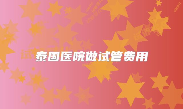 泰国医院做试管费用