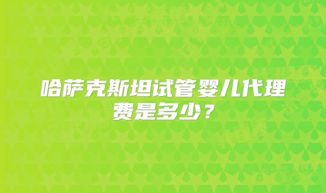 哈萨克斯坦试管婴儿代理费是多少？